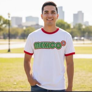 SOCCER MEXICO SHORT SLEEVE WHITE T-SHIRT OFFICIAL FIFA MEN'S LARGE NEW w/TAGS